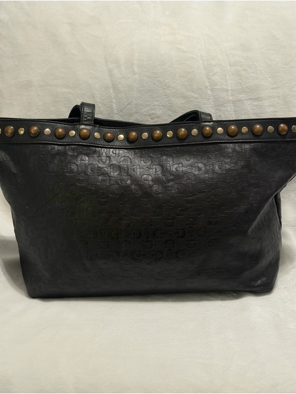 Gucci Dark Brown Horsebit Embossed Leather Babouska Tote - Picture 2 of 13